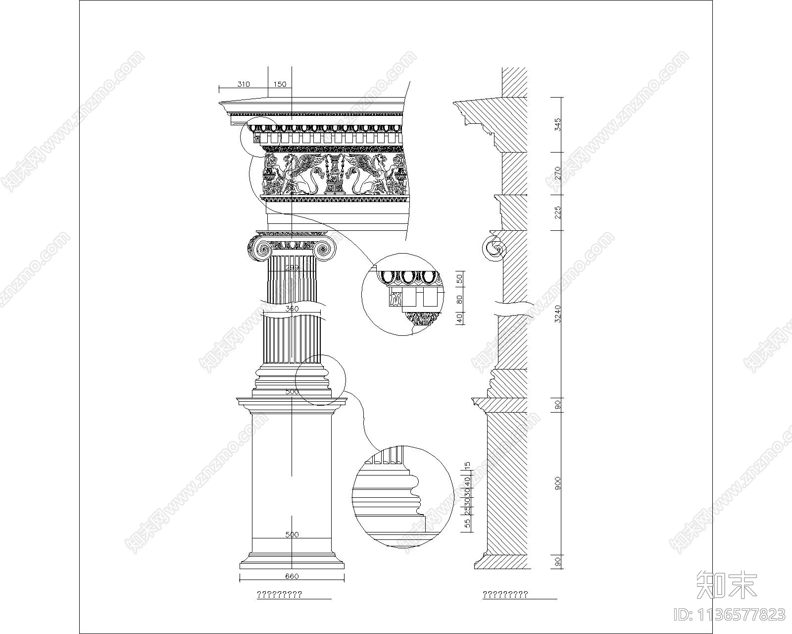 C建筑常用中式支敦施工图下载【ID:1136577823】