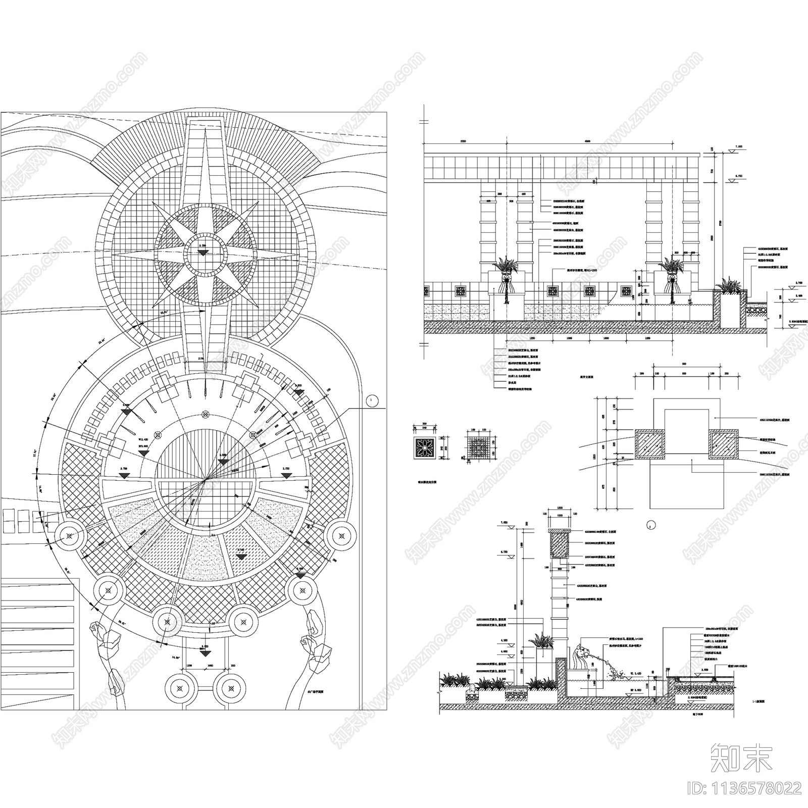景观喷泉水钵水池做法施工图下载【ID:1136578022】