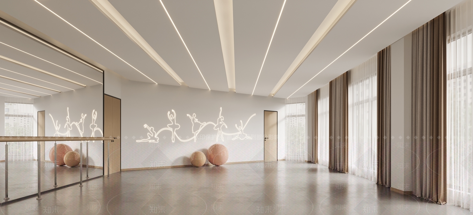 现代舞蹈室3D模型下载【ID:1136578149】