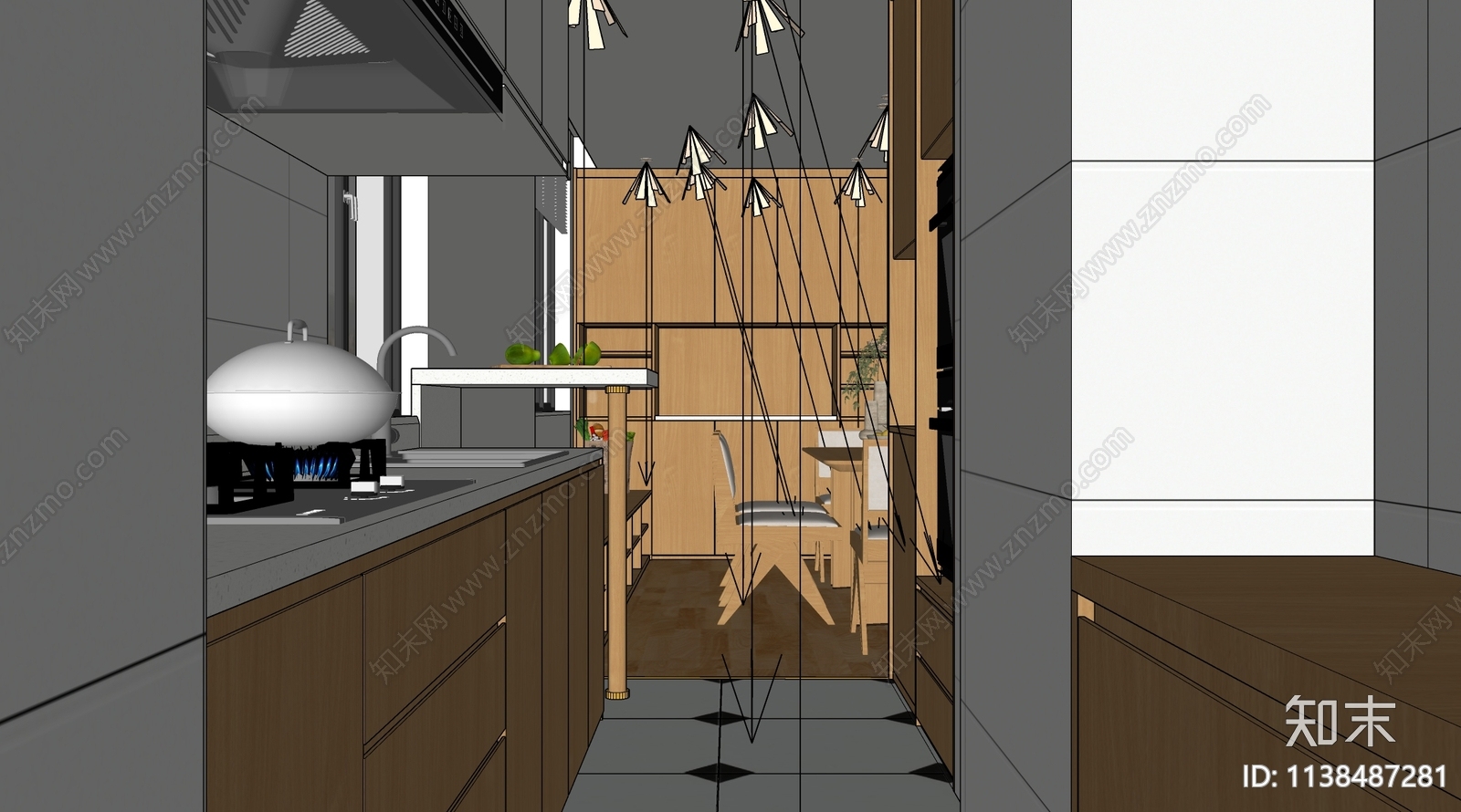 现代厨房SU模型下载【ID:1138487281】