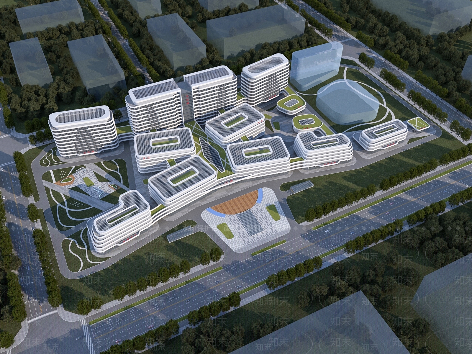 现代医疗建筑SU模型下载【ID:1136579467】