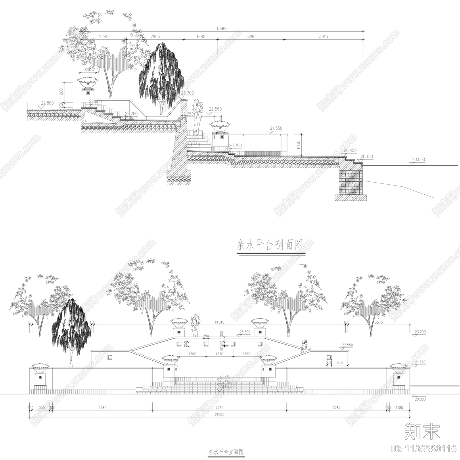 80套景观平台栈道挑台栏杆做法cad施工图下载【ID:1136580116】