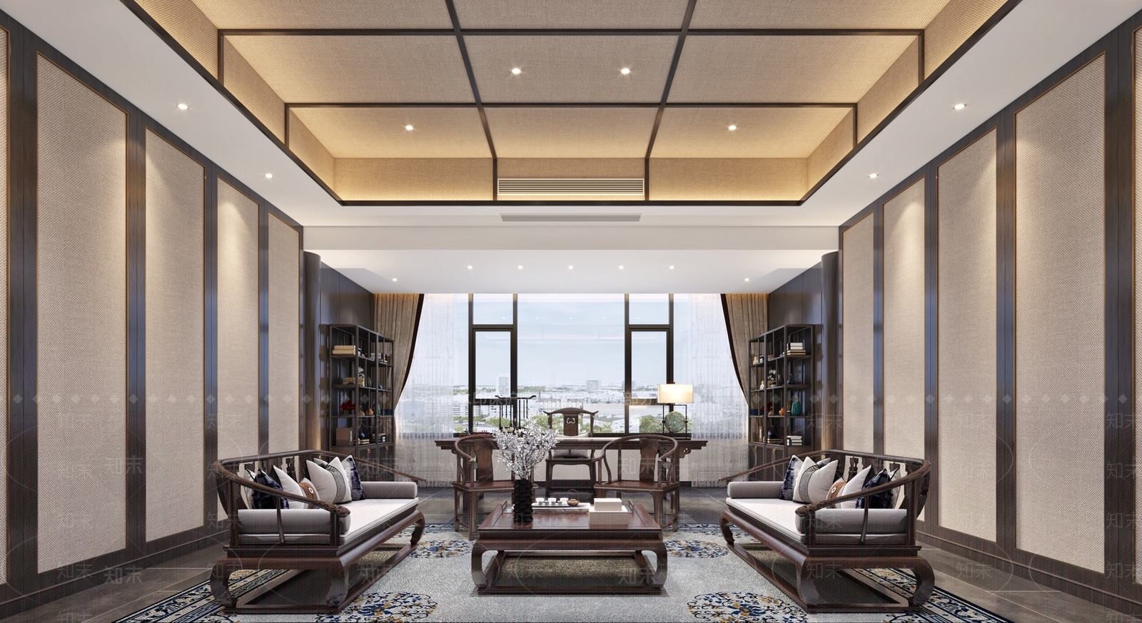 新中式会客室3D模型下载【ID:1136591008】