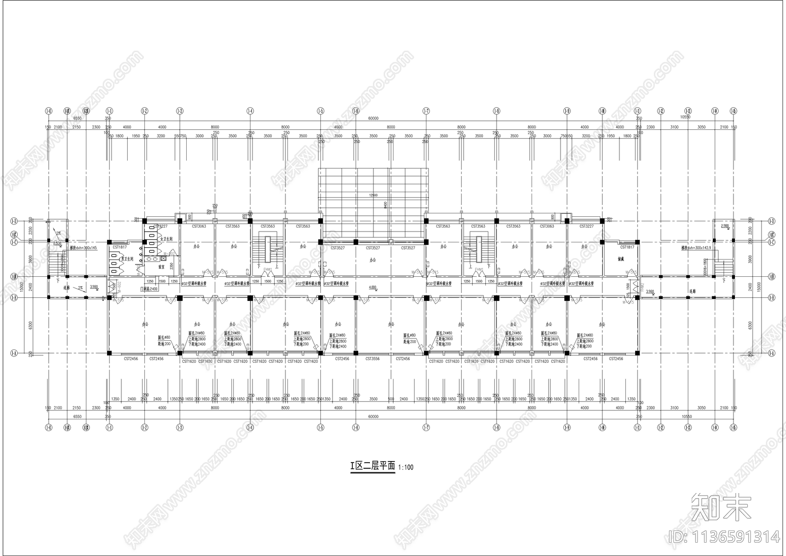 大型办事处社区服务中心建筑cad施工图下载【ID:1136591314】