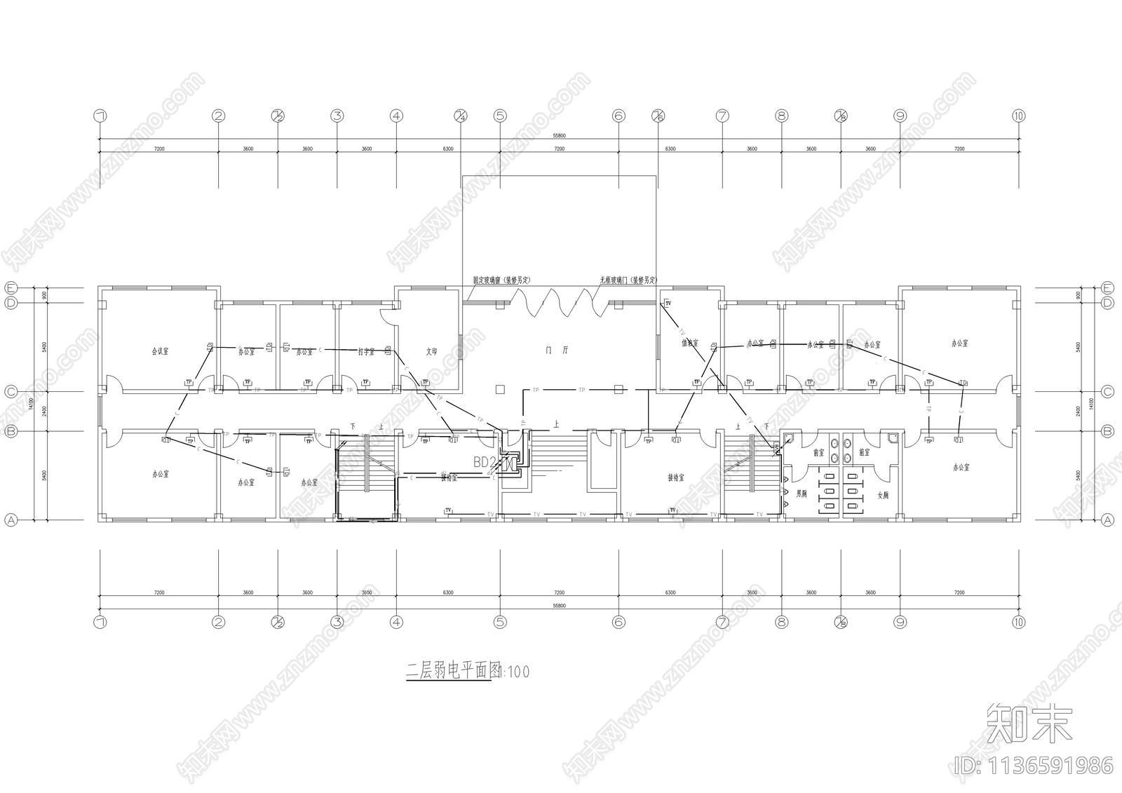 检察院六层办公楼电气cad施工图下载【ID:1136591986】