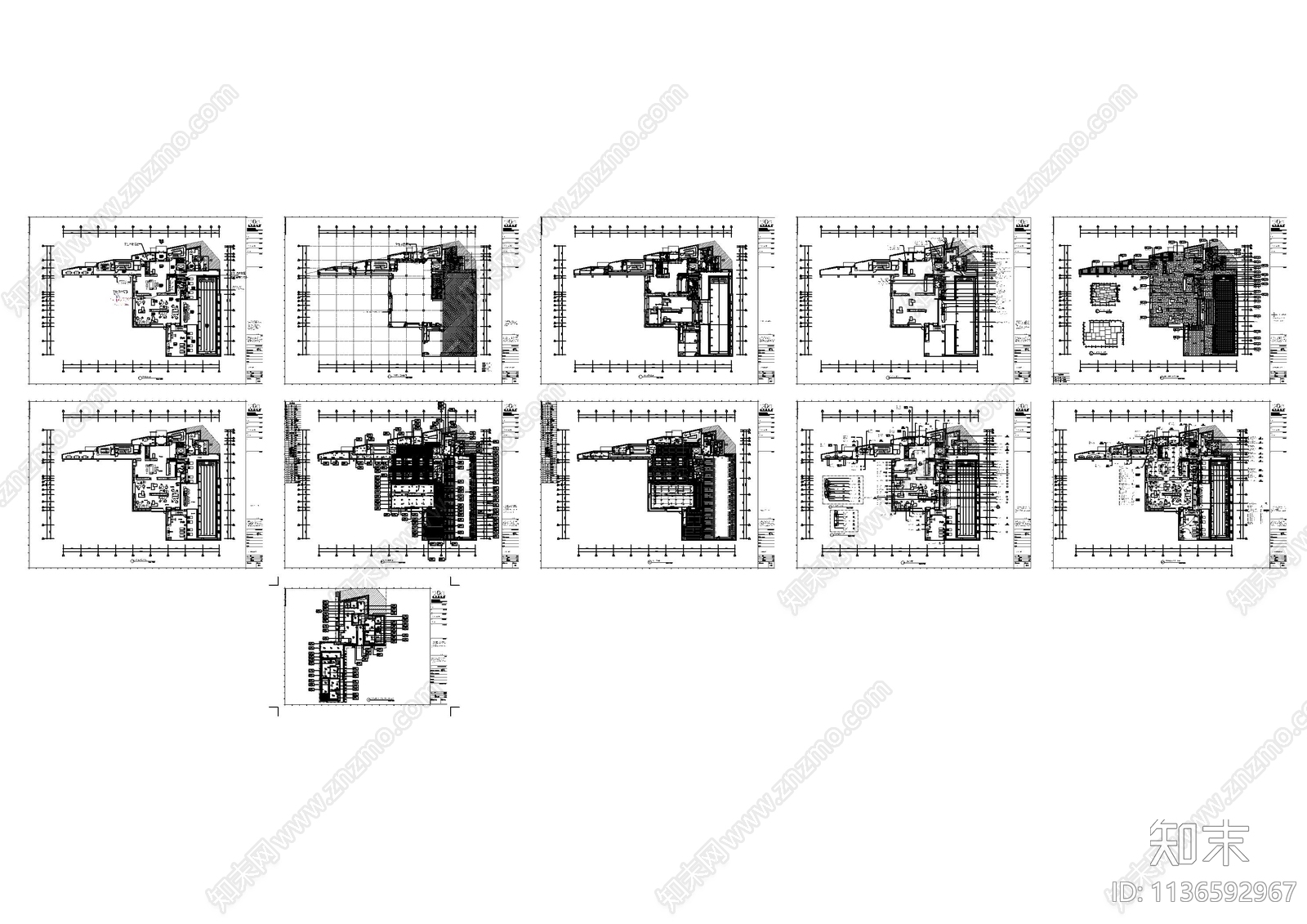 玺萌会所cad施工图下载【ID:1136592967】