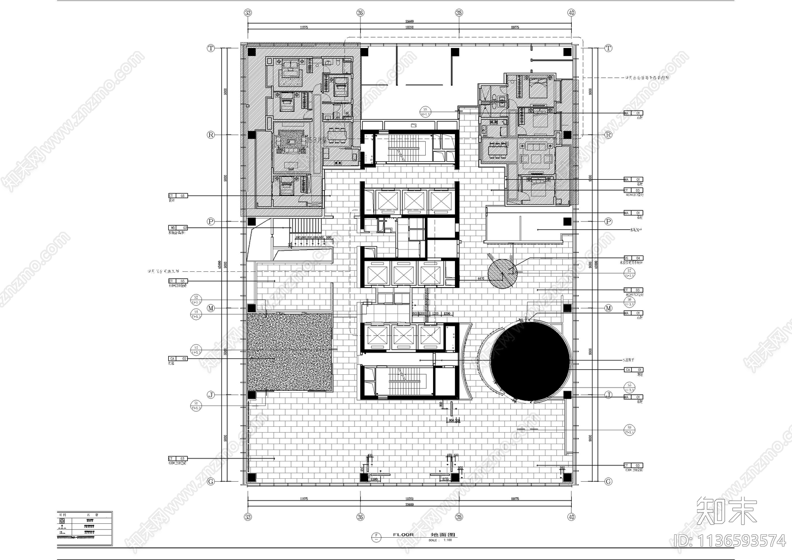 平湖售楼处全套cad施工图下载【ID:1136593574】