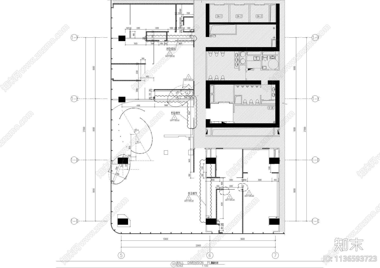 创意办公空间cad施工图下载【ID:1136593723】