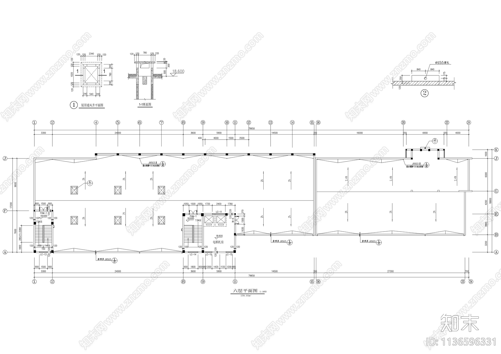 展厅及综合楼建筑cad施工图下载【ID:1136596331】