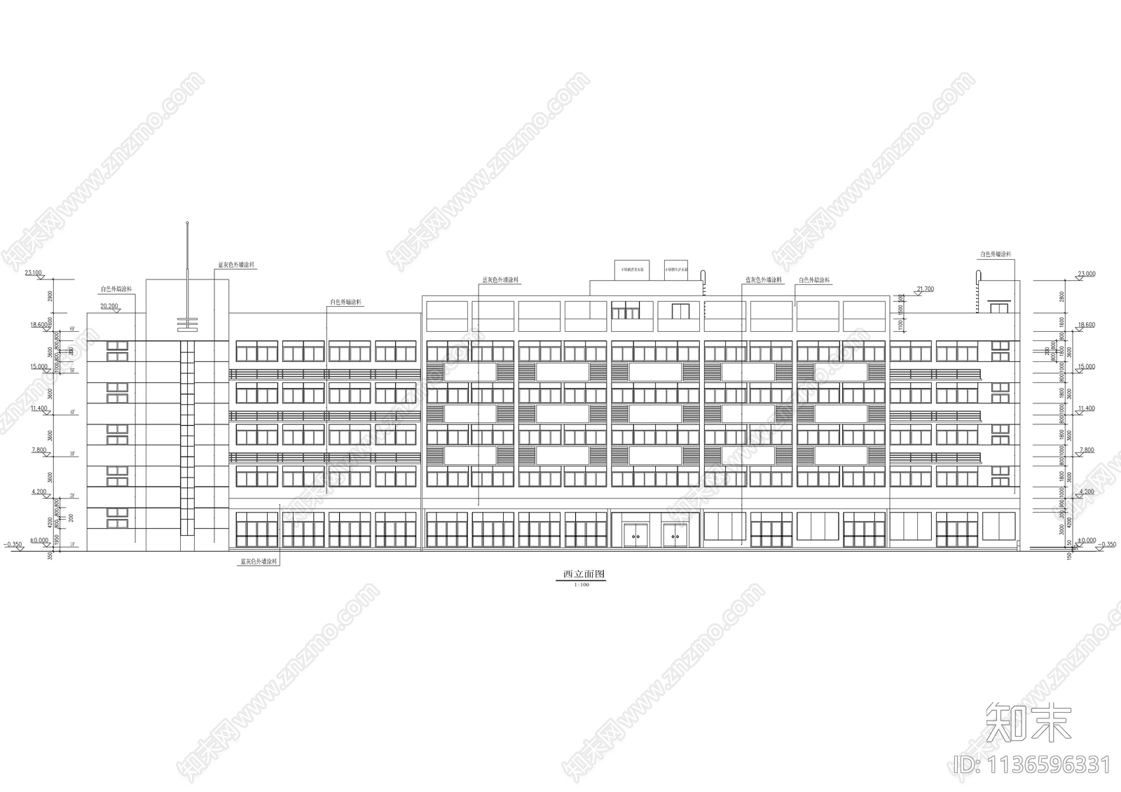 展厅及综合楼建筑cad施工图下载【ID:1136596331】