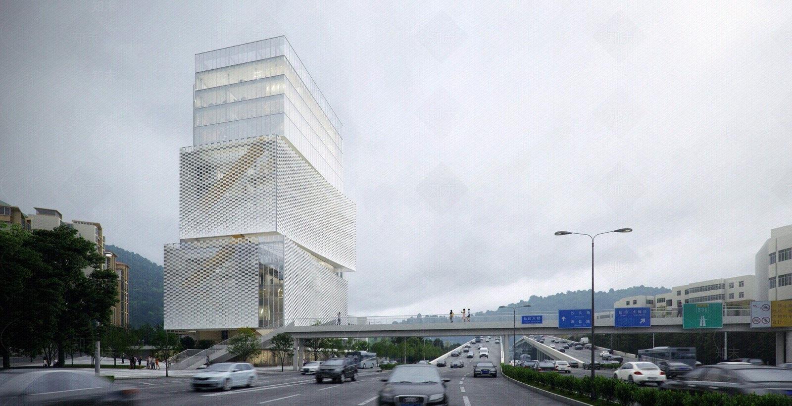 城市马路街道外景贴图下载【ID:1136596387】
