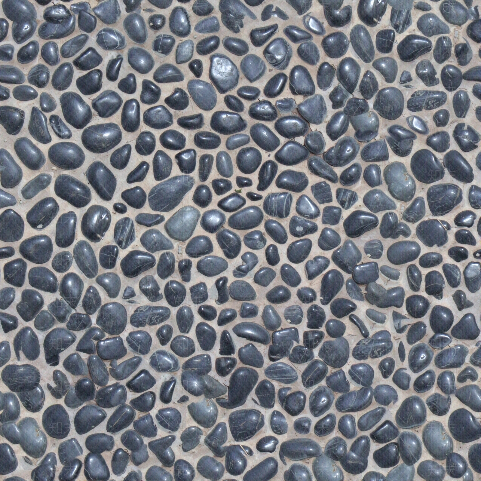 无缝黑色鹅卵石雨花石铺地贴图下载【ID:1195374776】