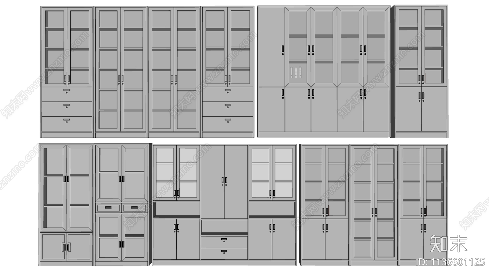 现代文件柜SU模型下载【ID:1136601125】