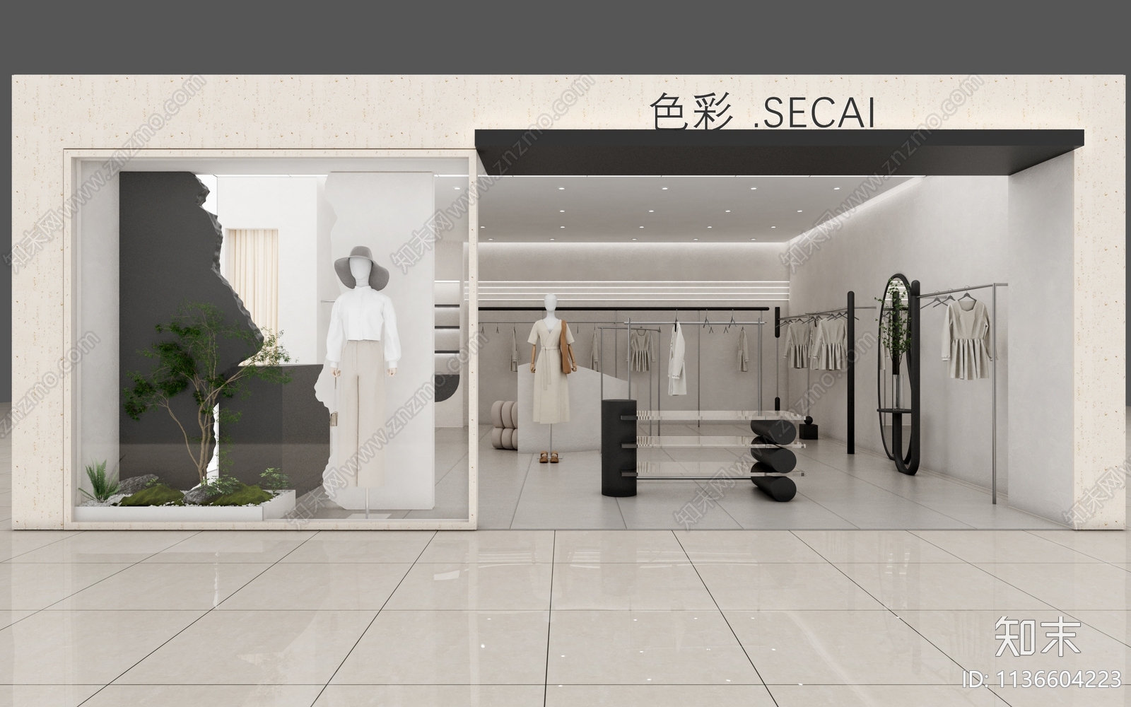 现代服装鞋店3D模型下载【ID:1136604223】