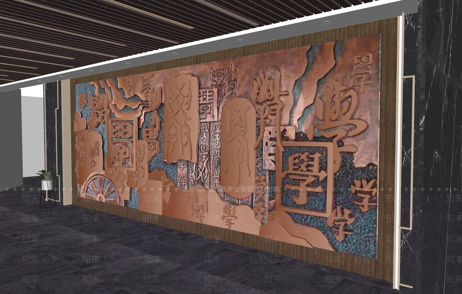新中式文化浮雕SU模型下载【ID:1136602421】