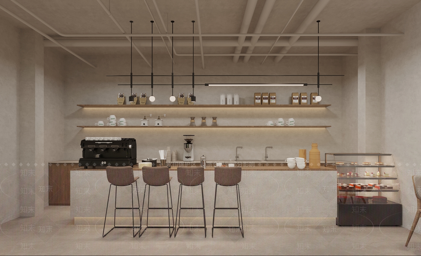 侘寂咖啡厅3D模型下载【ID:1136604580】