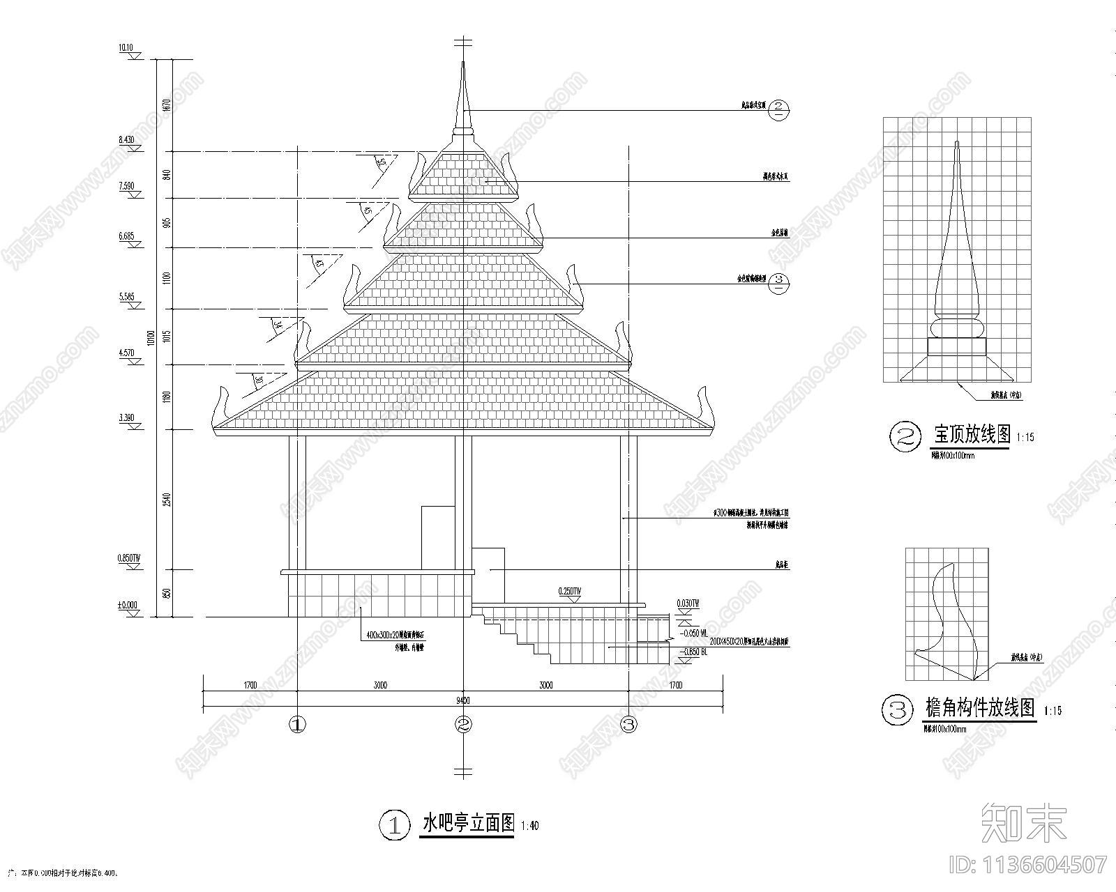 泰国水吧亭施工图下载【ID:1136604507】