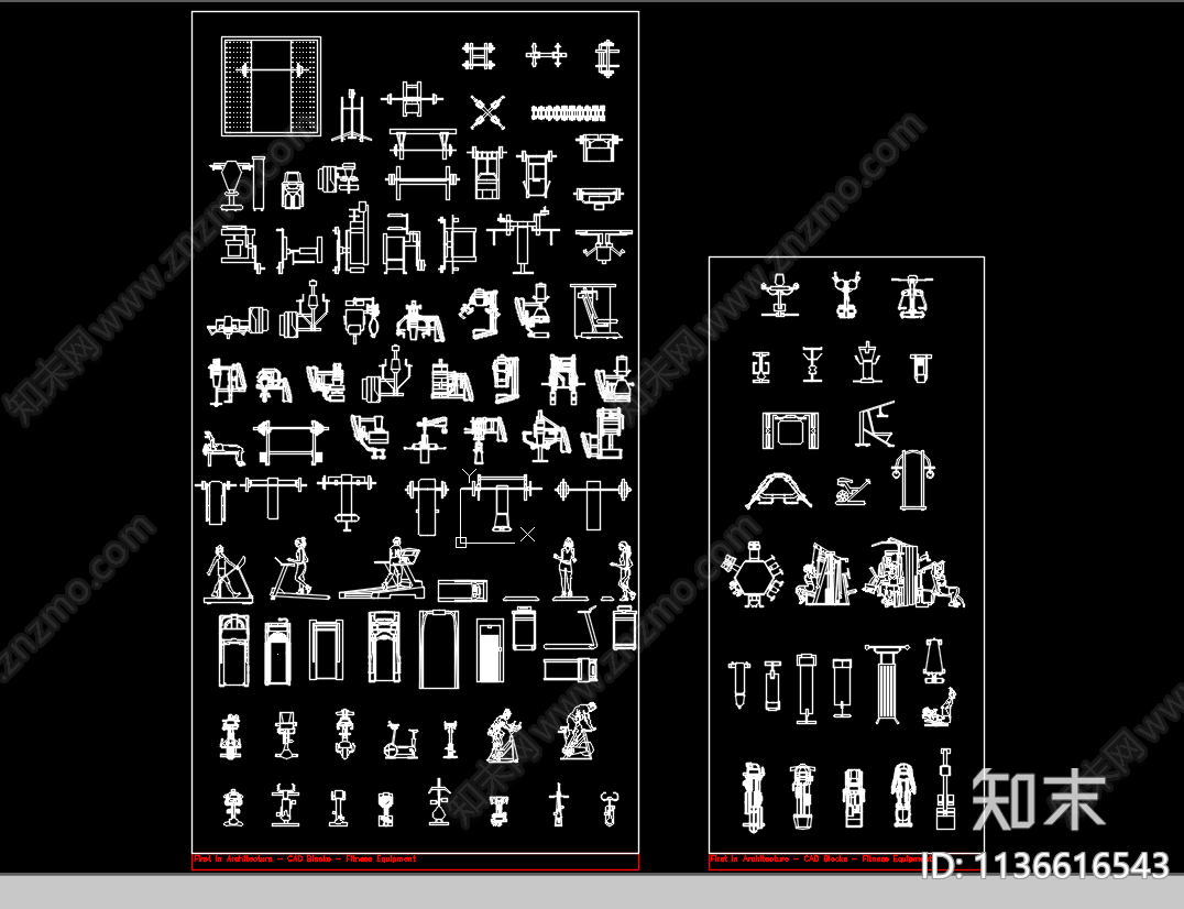 健身器材平立面施工图下载【ID:1136616543】