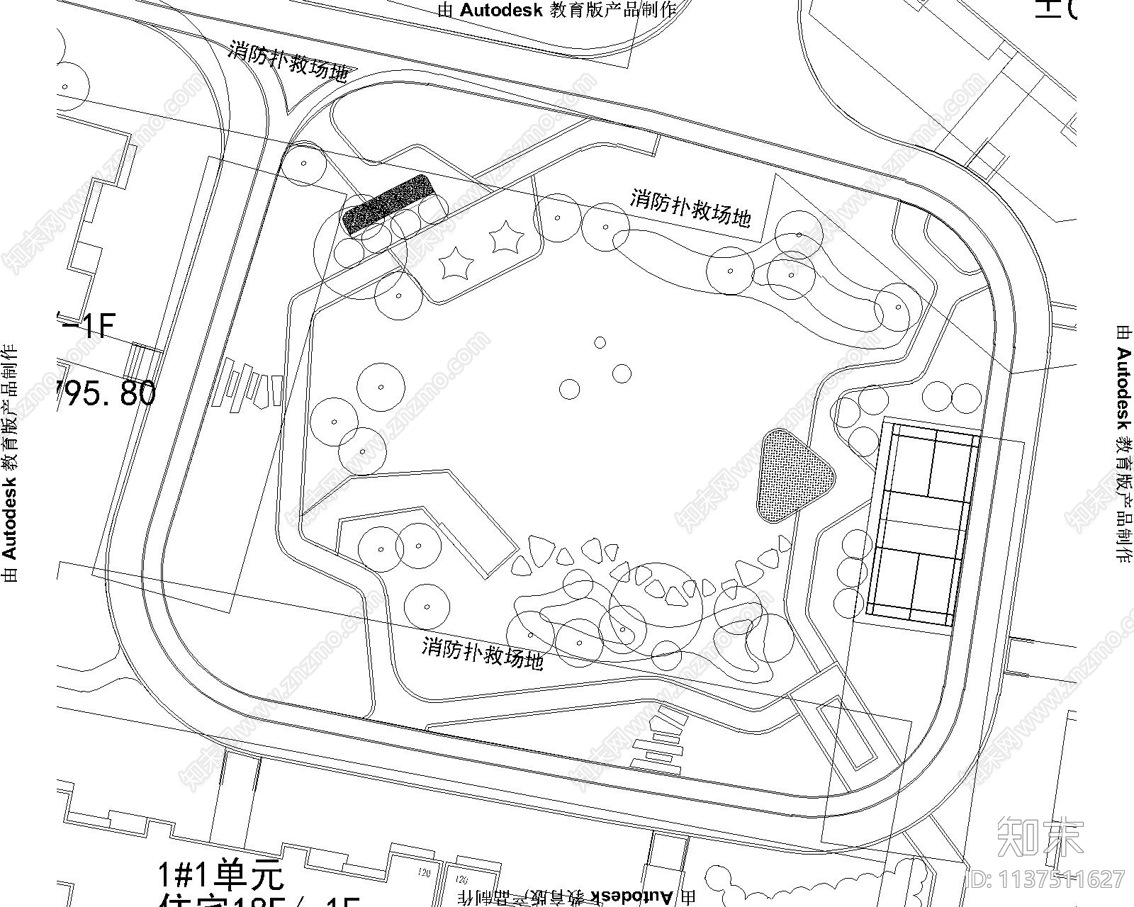 香山美域居住区景观cad施工图下载【ID:1137511627】