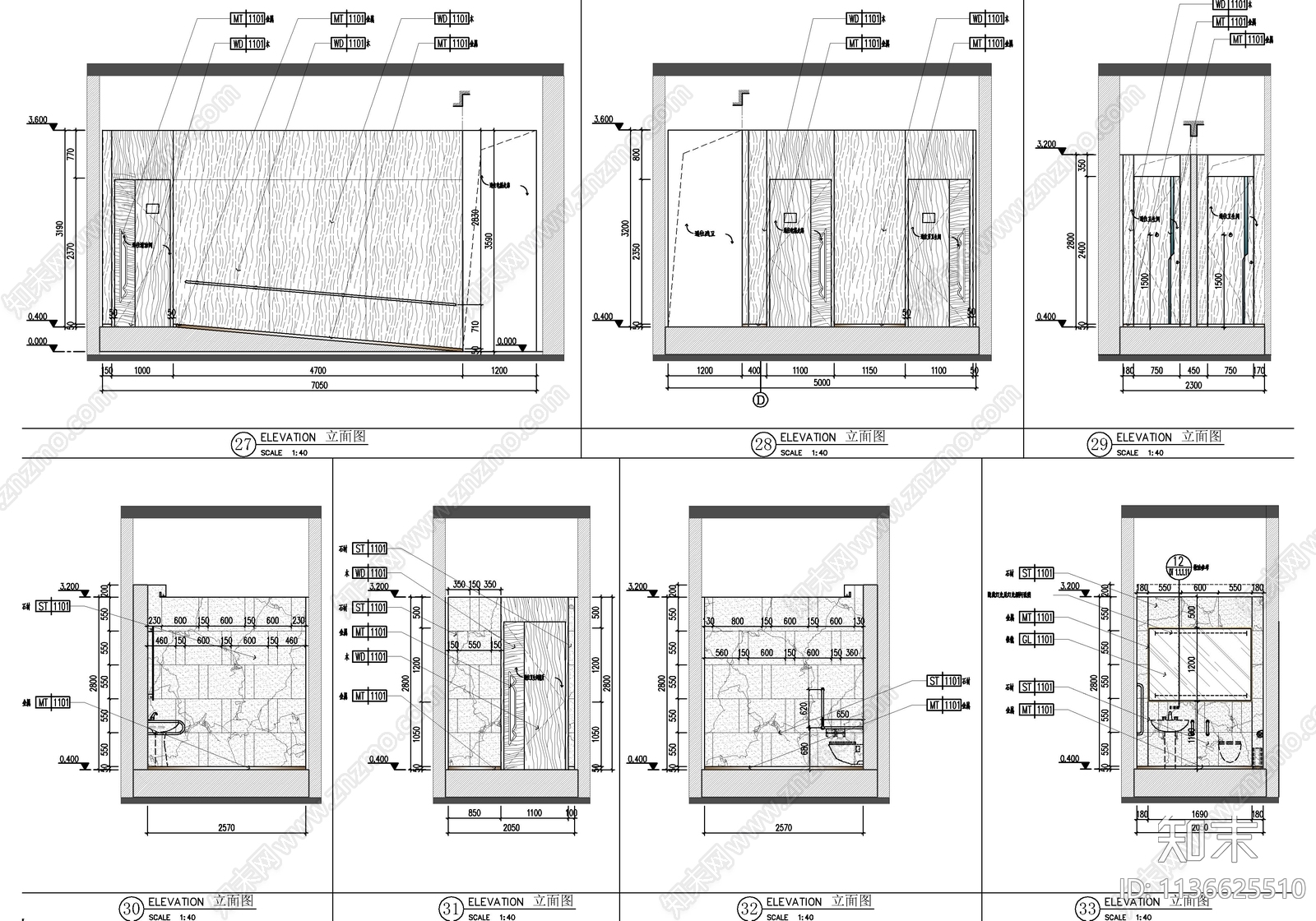 1000㎡酒店大堂及大堂吧cad施工图下载【ID:1136625510】