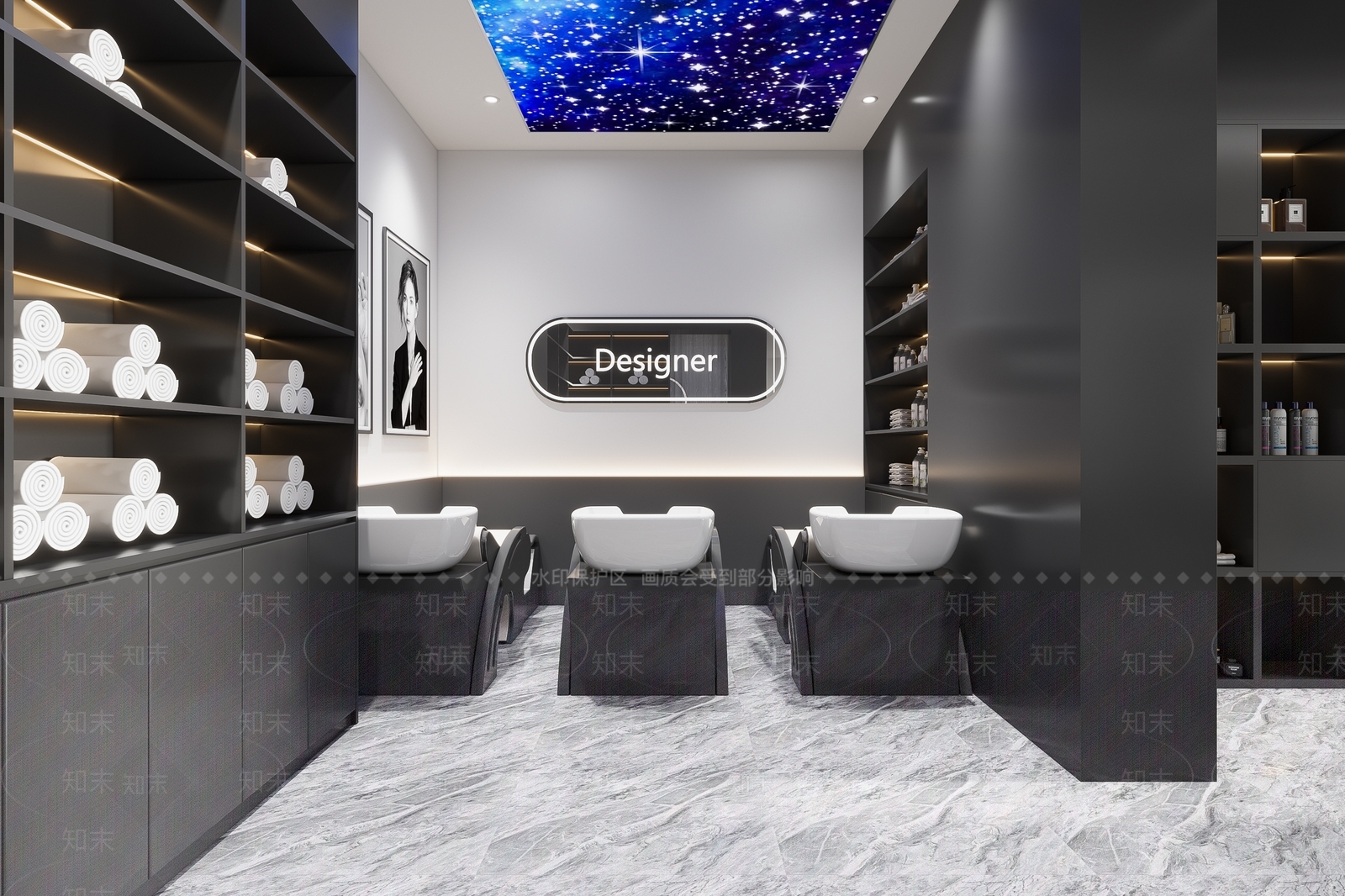 现代美发店3D模型下载【ID:1136631475】