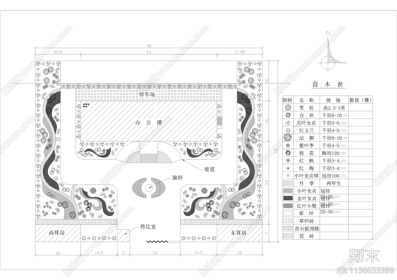 60套办公景观平面图施工图下载【ID:1136633399】