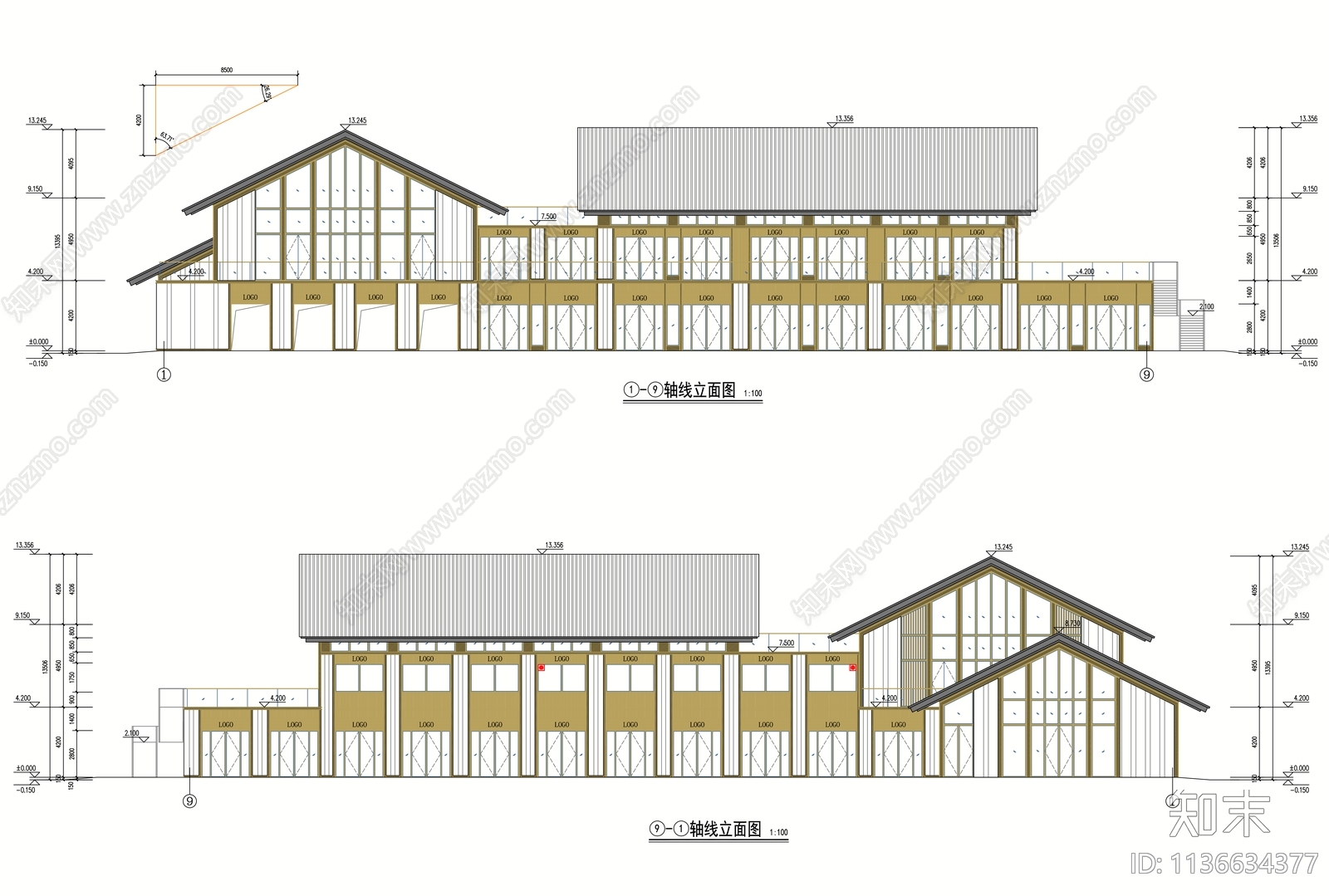 社区商业建筑cad施工图下载【ID:1136634377】