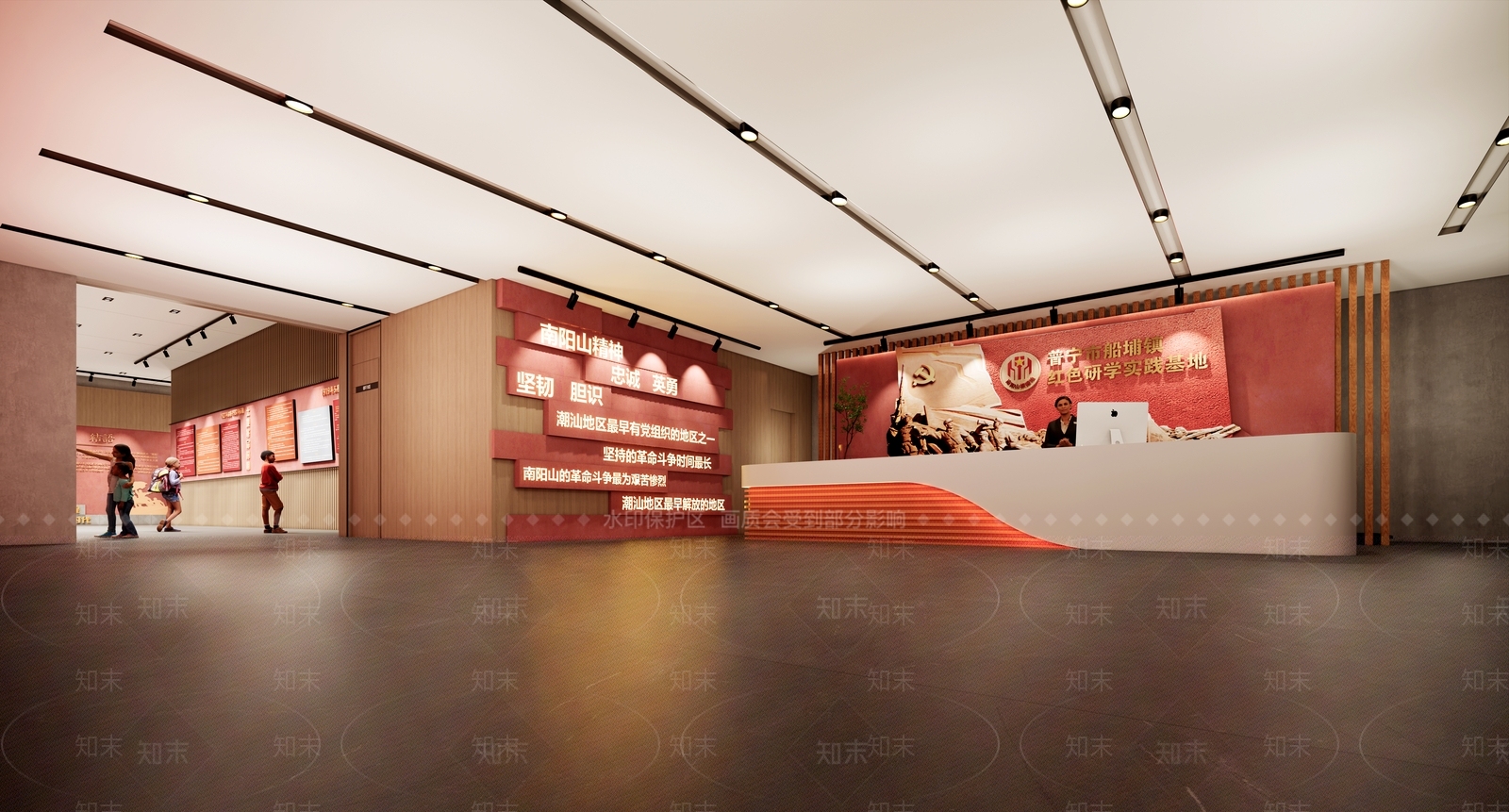 现代红色党建展厅SU模型下载【ID:1136636044】