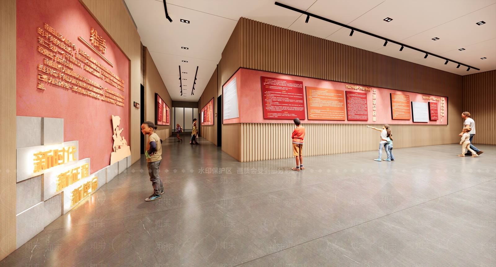 现代红色党建展厅SU模型下载【ID:1136636044】