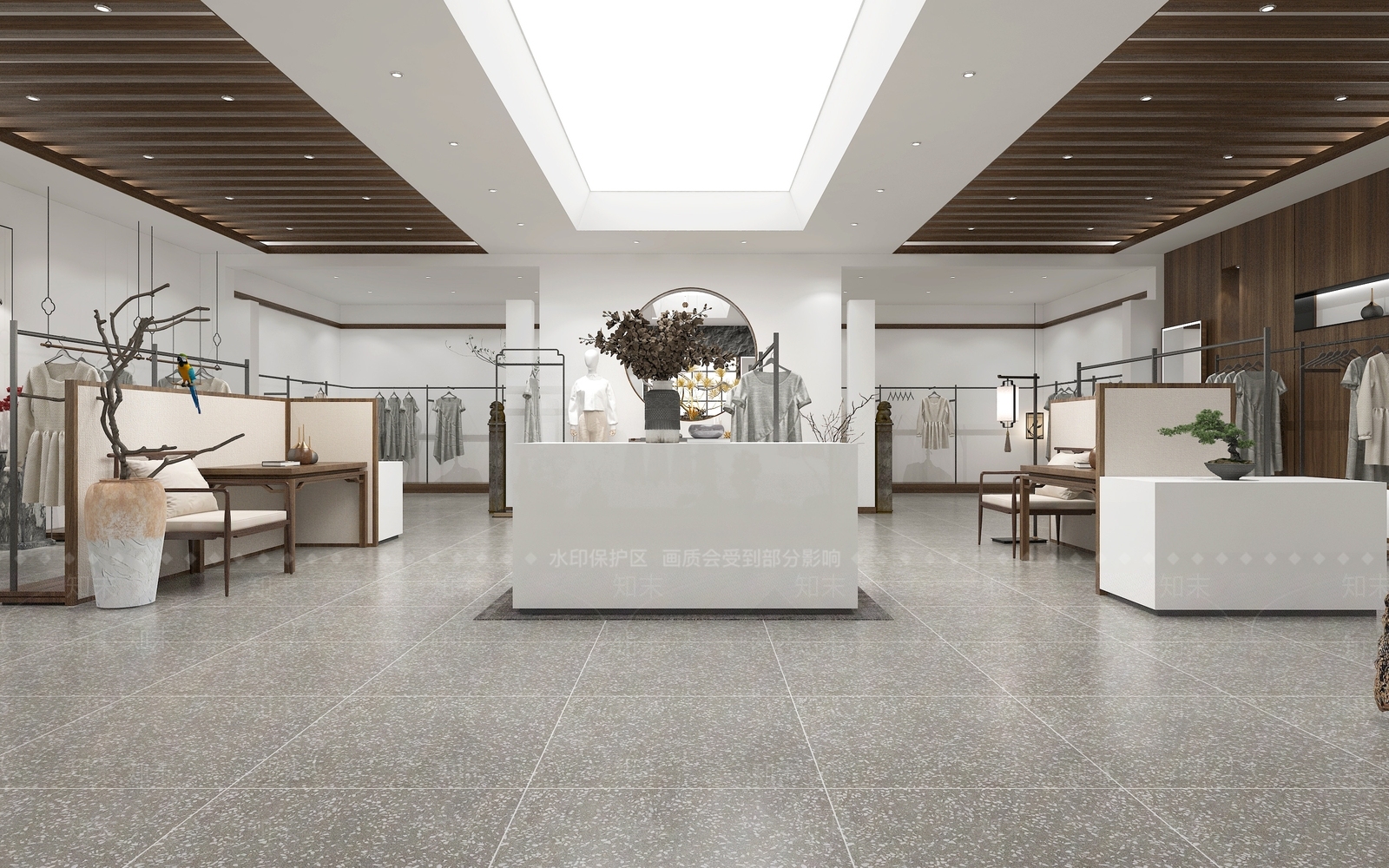 新中式服装鞋店3D模型下载【ID:1136638465】