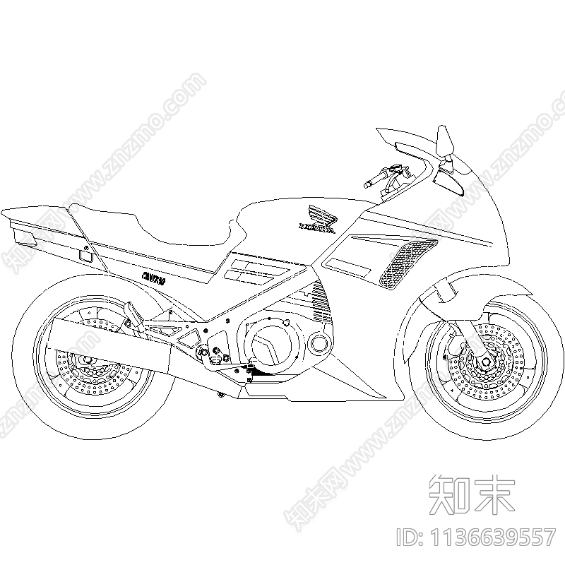 摩托车立面施工图下载【ID:1136639557】