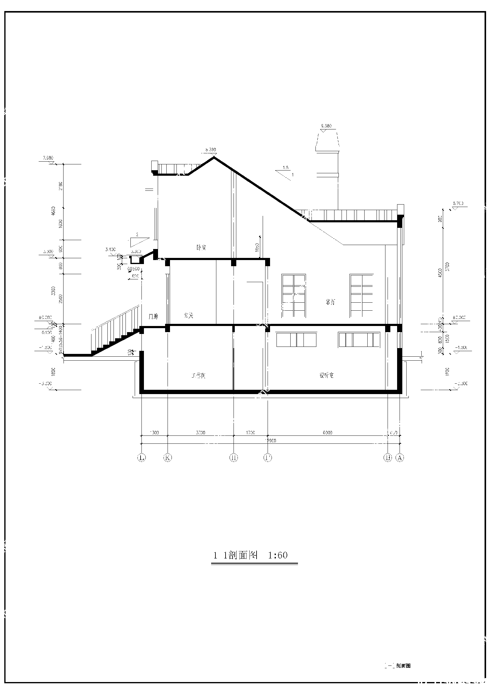 欧式独栋私家别墅建筑cad施工图下载【ID:1136649384】