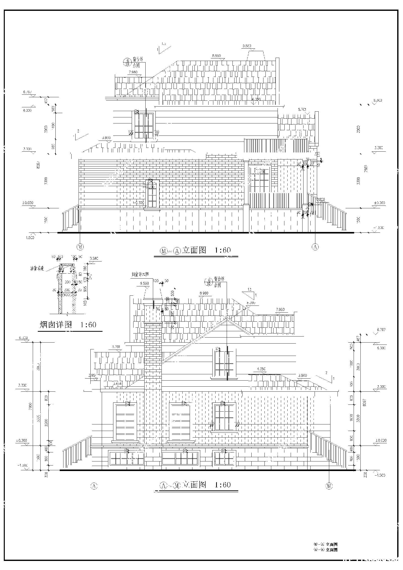 欧式独栋私家别墅建筑cad施工图下载【ID:1136649384】