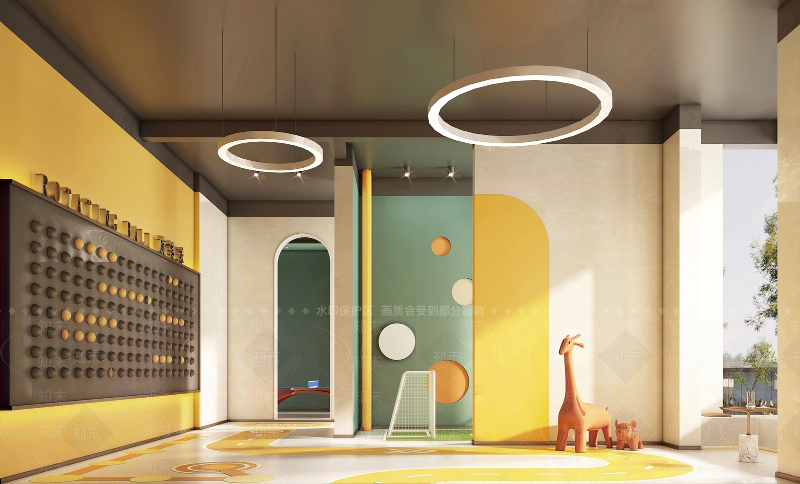 现代架空层儿童娱乐区3D模型下载【ID:1136652366】