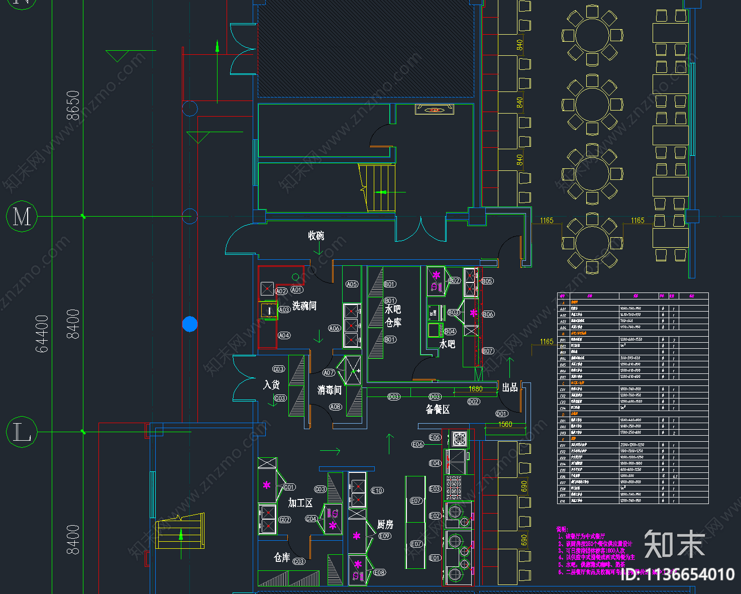 64套餐馆厨房设备施工图下载【ID:1136654010】