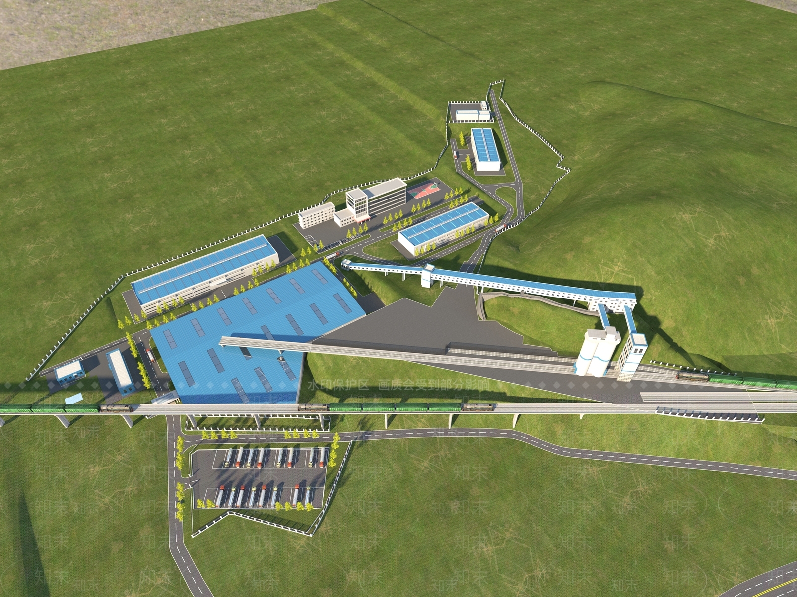 现代工业厂房3D模型下载【ID:1136658431】