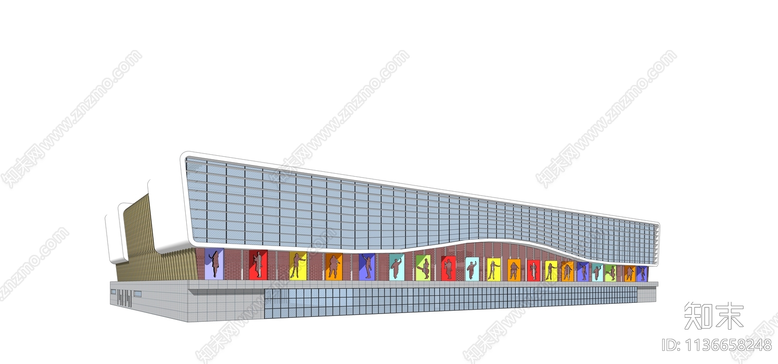 现代学校体育场馆SU模型下载【ID:1136658248】