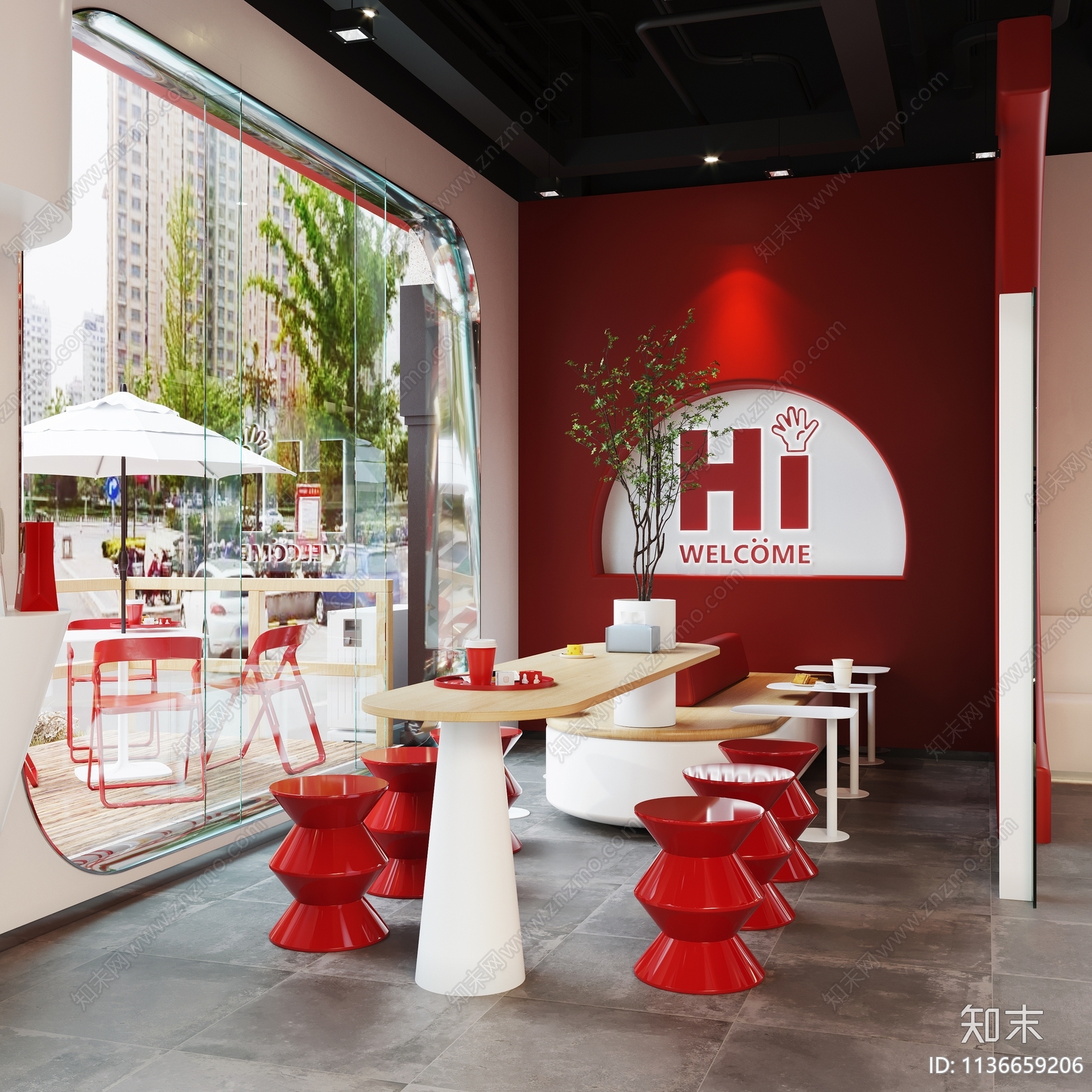 现代奶茶店3D模型下载【ID:1136659206】