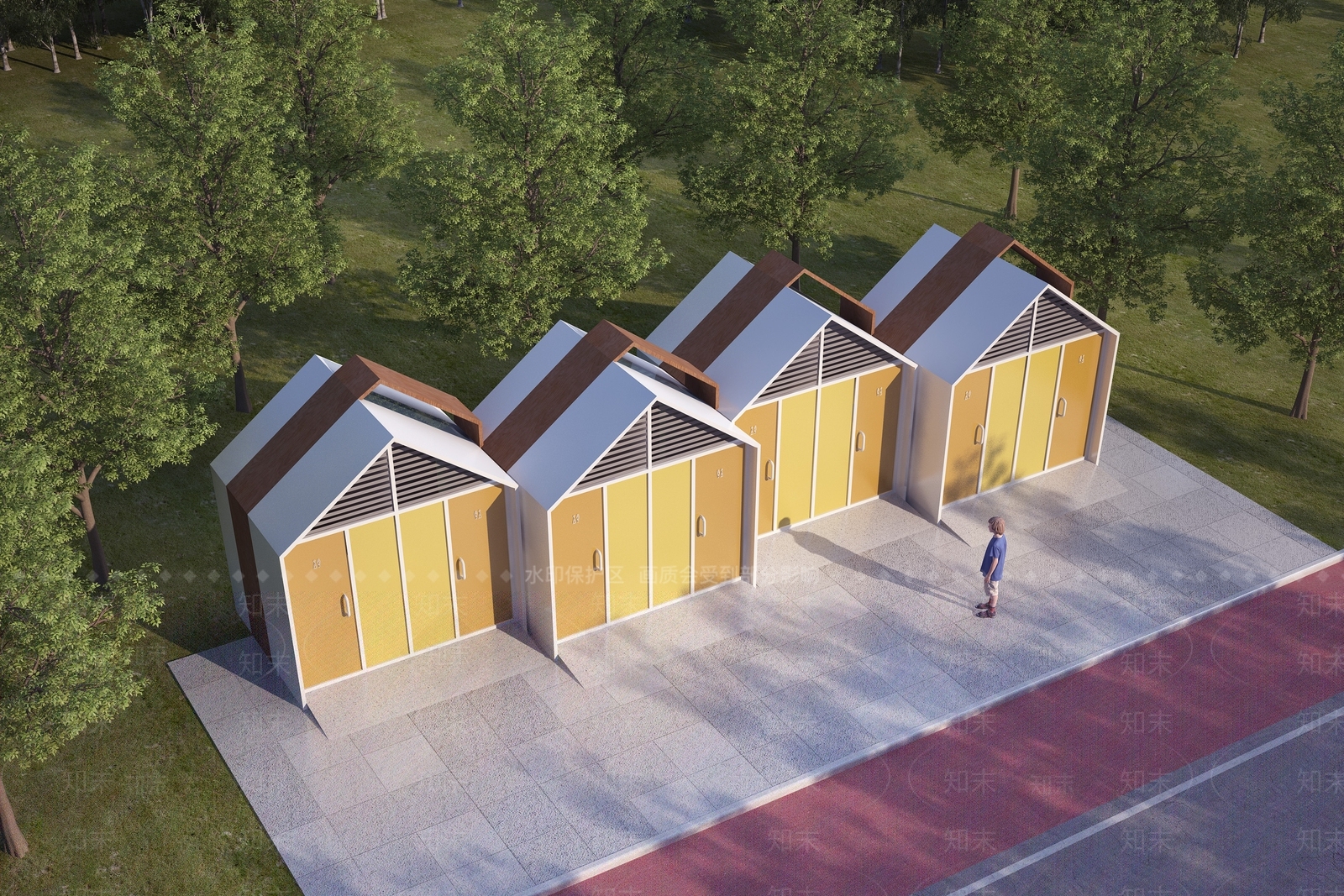 现代公园临时公共厕所3D模型下载【ID:1136663228】