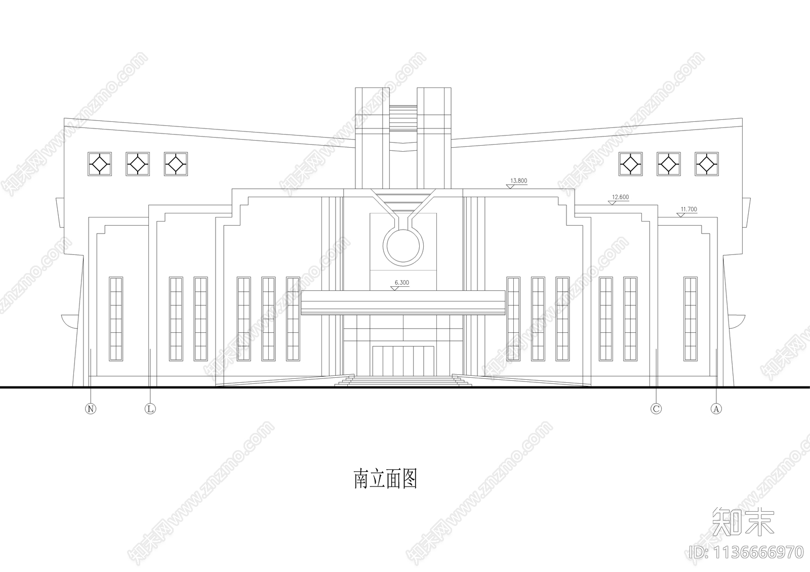 体育馆全套建筑cad施工图下载【ID:1136666970】