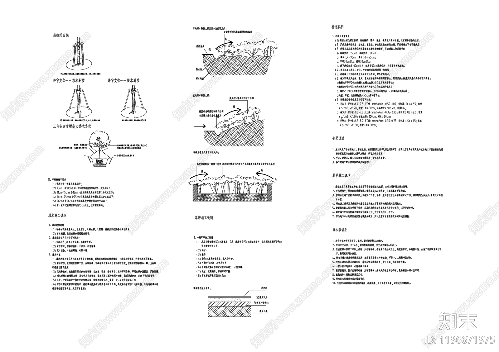 绿化设计说明cad施工图下载【ID:1136671375】