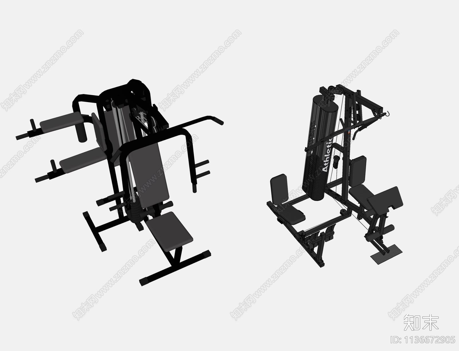健身房专用运动器材SU模型下载【ID:1136672905】