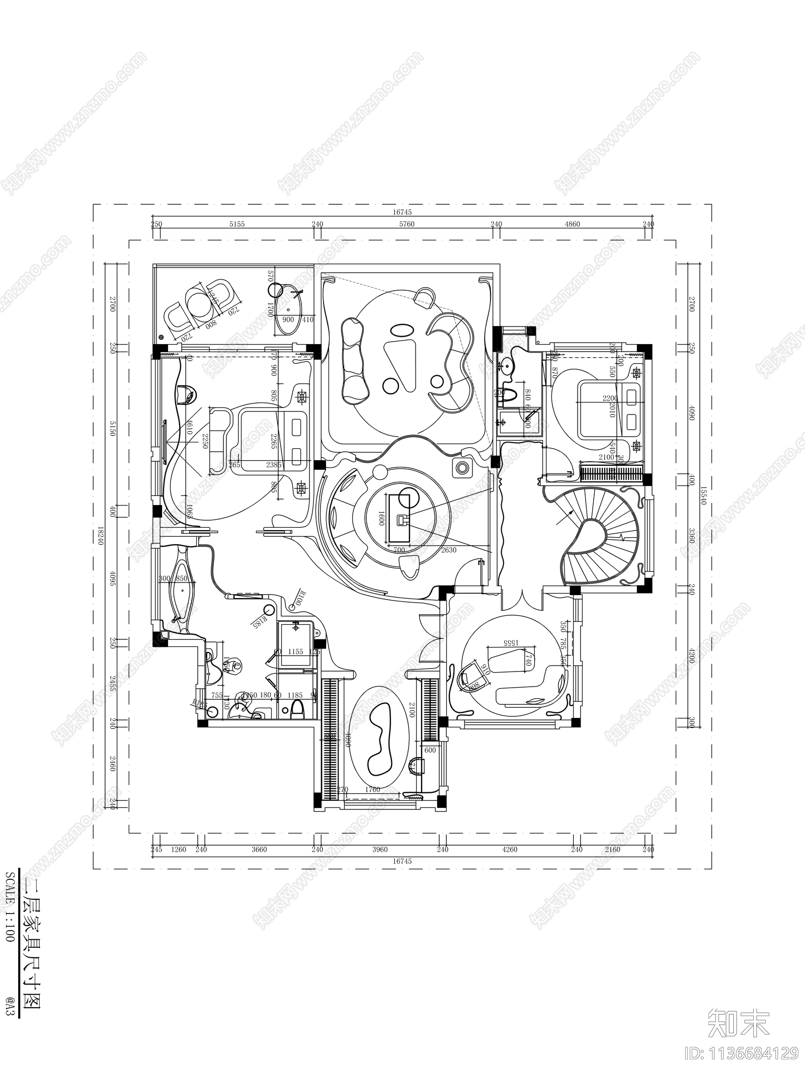 别墅cad施工图下载【ID:1136684129】