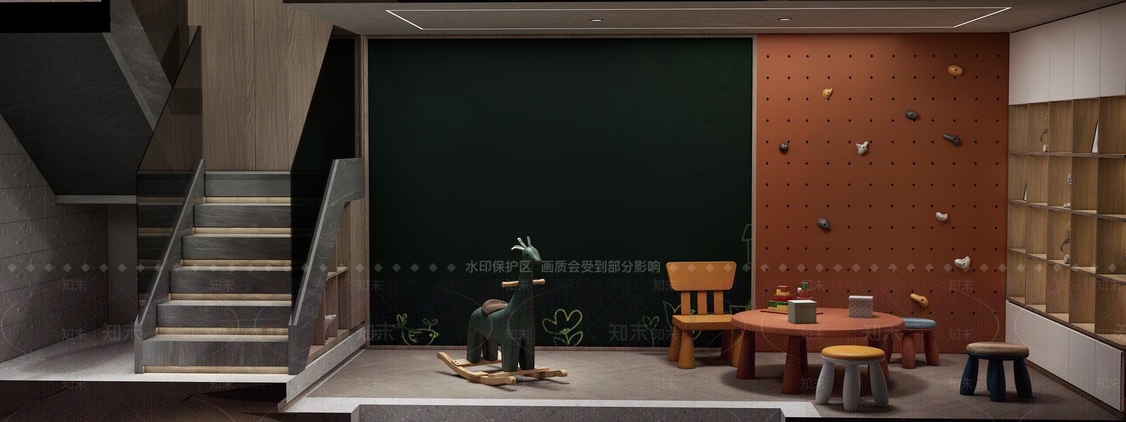 现代楼梯间SU模型下载【ID:1136685460】
