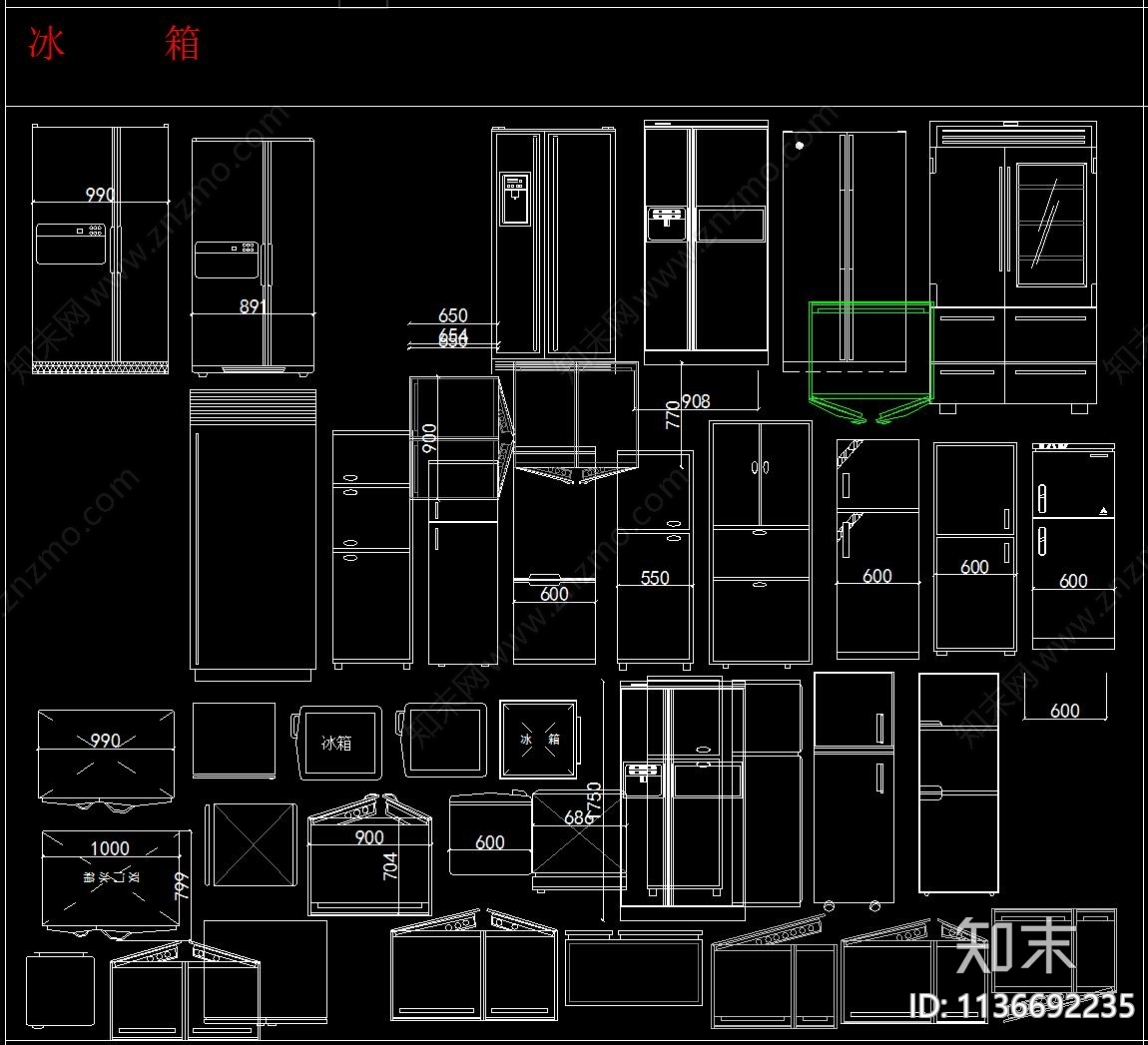 橱柜及配件cad施工图下载【ID:1136692235】