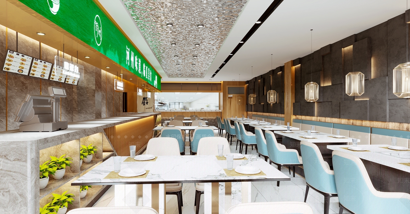 现代清真火锅店3D模型下载【ID:1136690047】