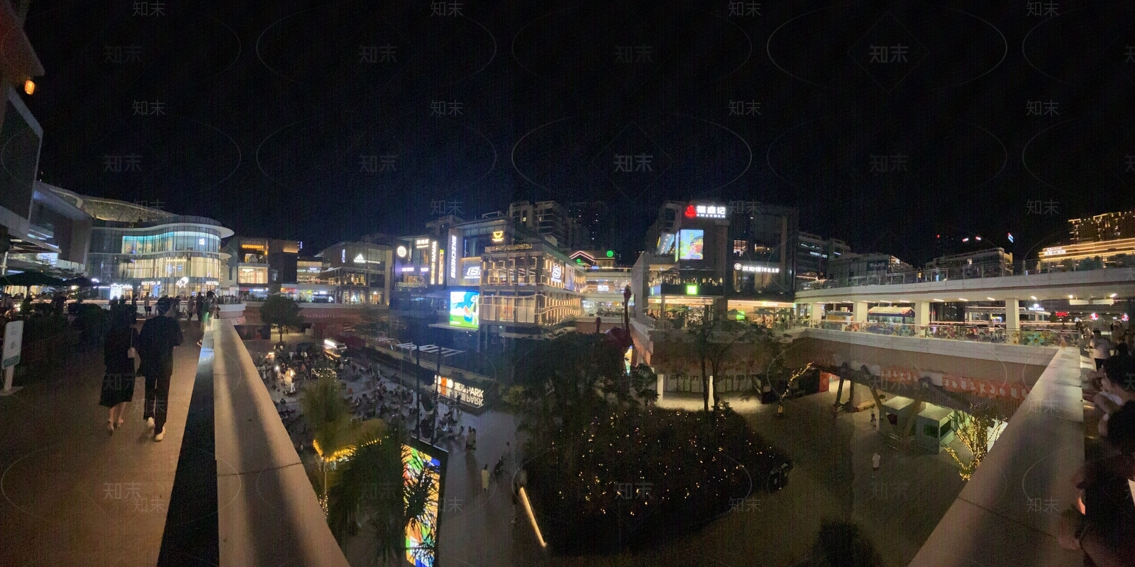 城市室外商业街夜景全景HDR贴图下载【ID:1136692810】