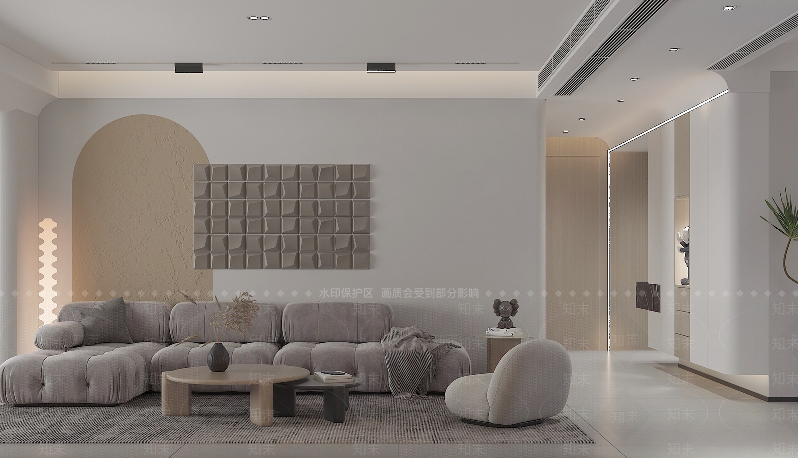 现代家居客厅3D模型下载【ID:1136695431】_知末3d模型网