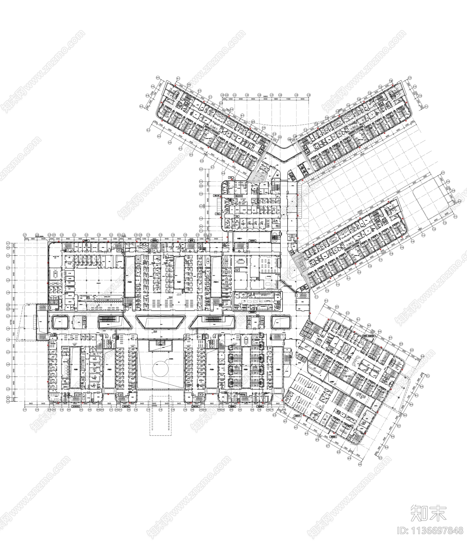 中医院建筑效果图cad施工图下载【ID:1136697848】