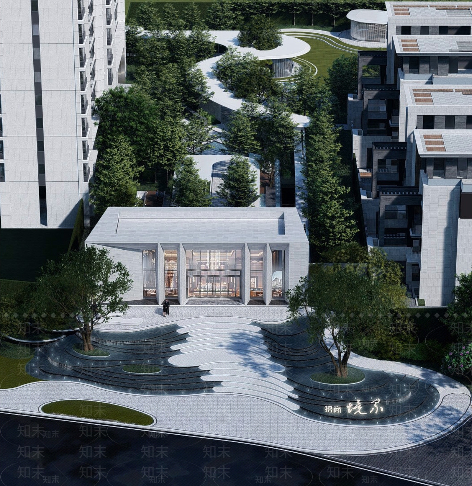 现代示范区景观SU模型下载【ID:1136701087】